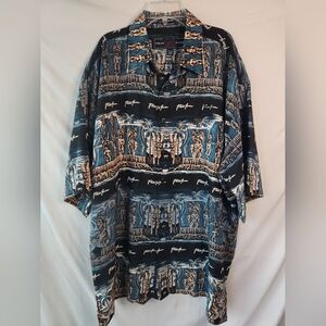 Vintage Phat Farm Hawaiian Tiki Camp Button Down Shirt Size XL